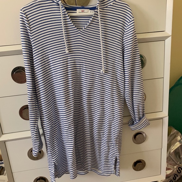 Vineyard Vines blue &white striped coverup dress - Picture 1 of 2